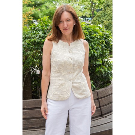 Masai Clothing MaJorvienna Embroidery Waistcoat - Beige