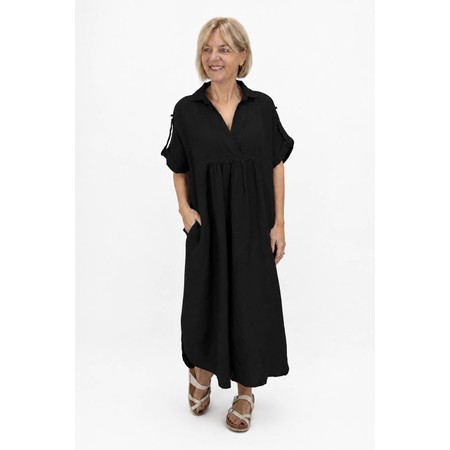 Amazing Woman Camile Black Linen Dress - Black