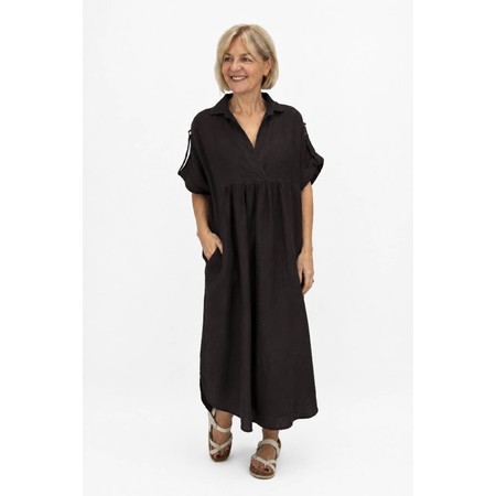 Amazing Woman Camile Chocolate Linen Dress - Brown
