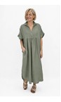 Amazing Woman Khaki Camile Khaki Linen Dress  