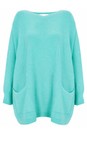 Amazing Woman Summer Turquoise Caryf X Summer Turquoise Round Neck Oversized Jumper  