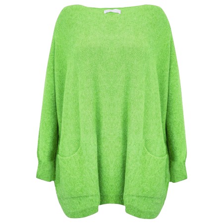 Amazing Woman Caryf X Summer Green Round Neck Oversized Jumper - Green