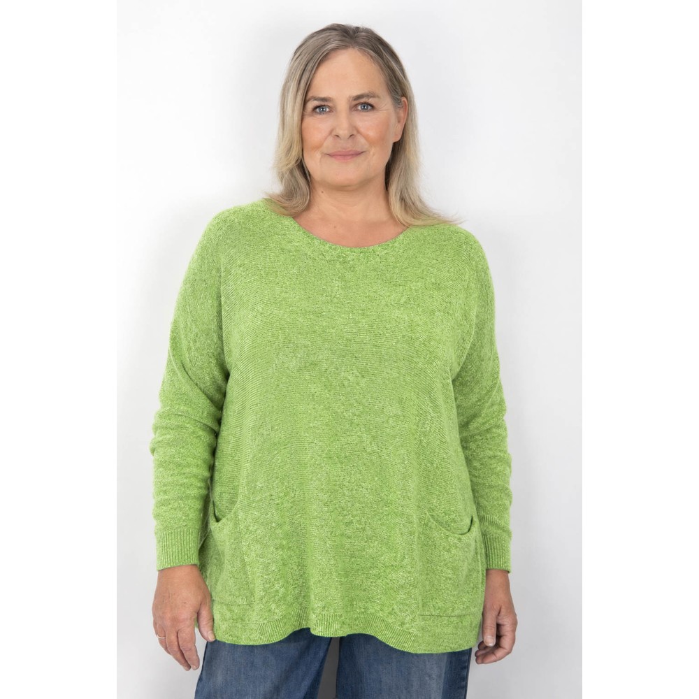 Amazing Woman Caryf X Summer Green Round Neck Oversized Jumper Summer Green