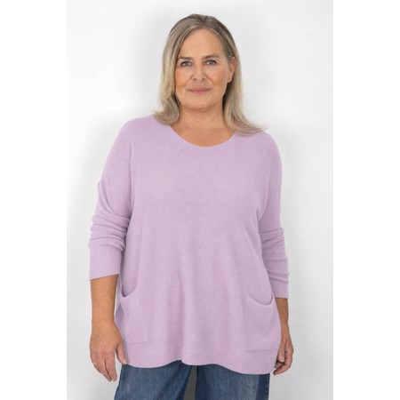 Amazing Woman Caryf X Summer Lilac Round Neck Oversized Jumper - Purple