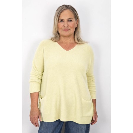Amazing Woman Caryf X Pale Lemon Round Neck Oversized Jumper - Yellow