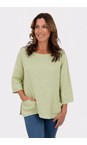 Amazing Woman Leek Edie Leek 2 Pocket Linen Top  