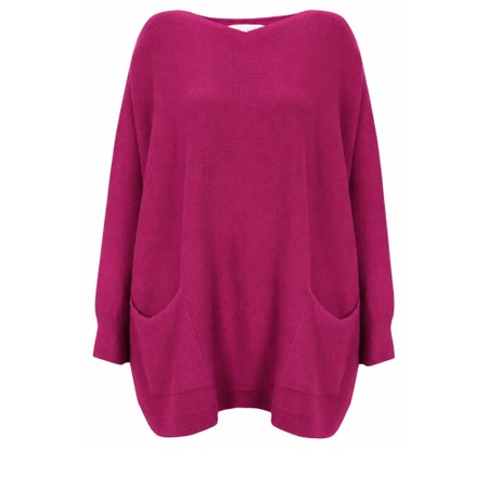 Amazing Woman Caryf X Fuchsia Round Neck Oversized Jumper - Pink