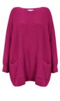 Amazing Woman Fuchsia Caryf X Fuchsia Round Neck Oversized Jumper  