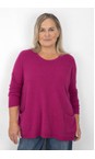 Amazing Woman Fuchsia Caryf X Fuchsia Round Neck Oversized Jumper  