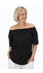 Amazing Woman Black  Ellie Black Linen Top  