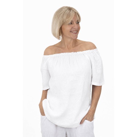 Amazing Woman Ellie White Linen Top - White