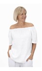 Amazing Woman White  Ellie White Linen Top  