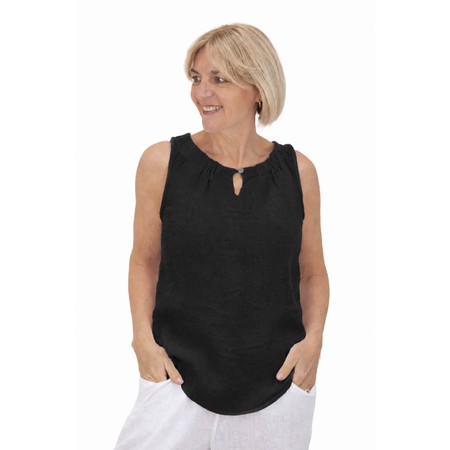 Amazing Woman Laura Black Linen Top - Black