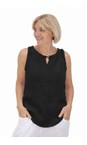 Amazing Woman Black  Laura Black Linen Top  