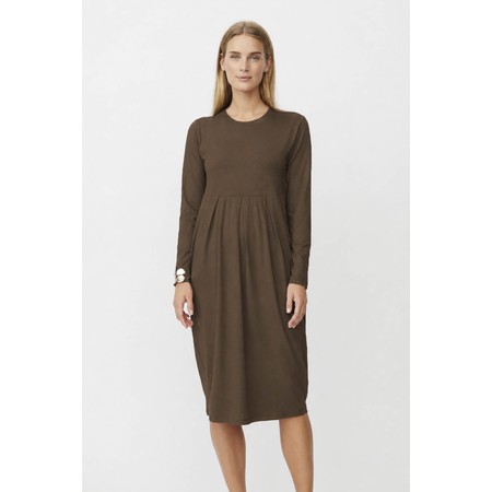 Masai Clothing Namo Classic Slate Brown Plain Jersey Dress - Brown