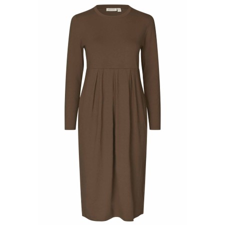 Masai Clothing Namo Classic Slate Brown Plain Jersey Dress - Brown