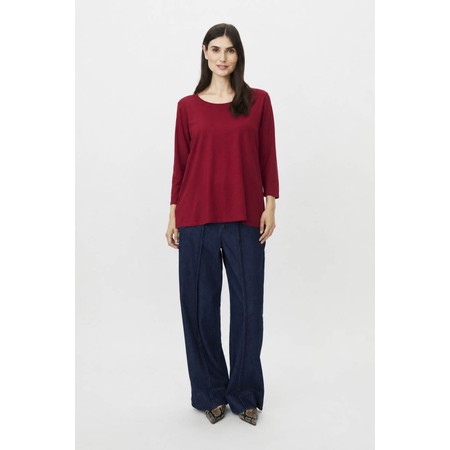 Masai Clothing Cecille Tibetan Red Solid Jersey Top - Red