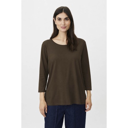 Masai Clothing Cecille Slate Brown Solid Jersey Top - Brown