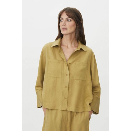 Masai Clothing Inareth Fennel Seed Linen Blend Shirt - Brown