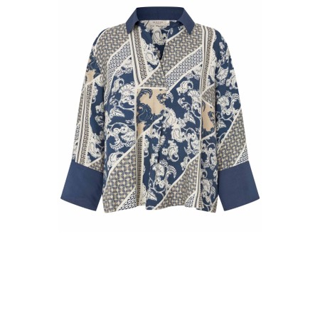 Masai Clothing Dayan Blue Print Top - Blue