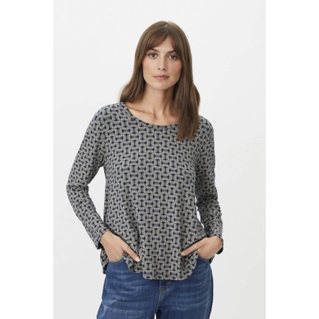 Masai Clothing Badisna Jersey Blue Print Top - Blue