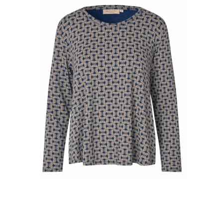 Masai Clothing Badisna Jersey Blue Print Top - Blue