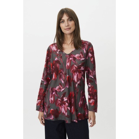 Masai Clothing Kala Tibetan Red Print Top - Red