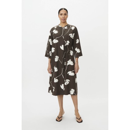 Masai Clothing Noralisse Slate Brown Print Dress - Brown