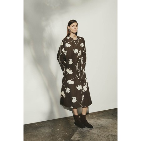 Masai Clothing Noralisse Slate Brown Print Dress - Brown