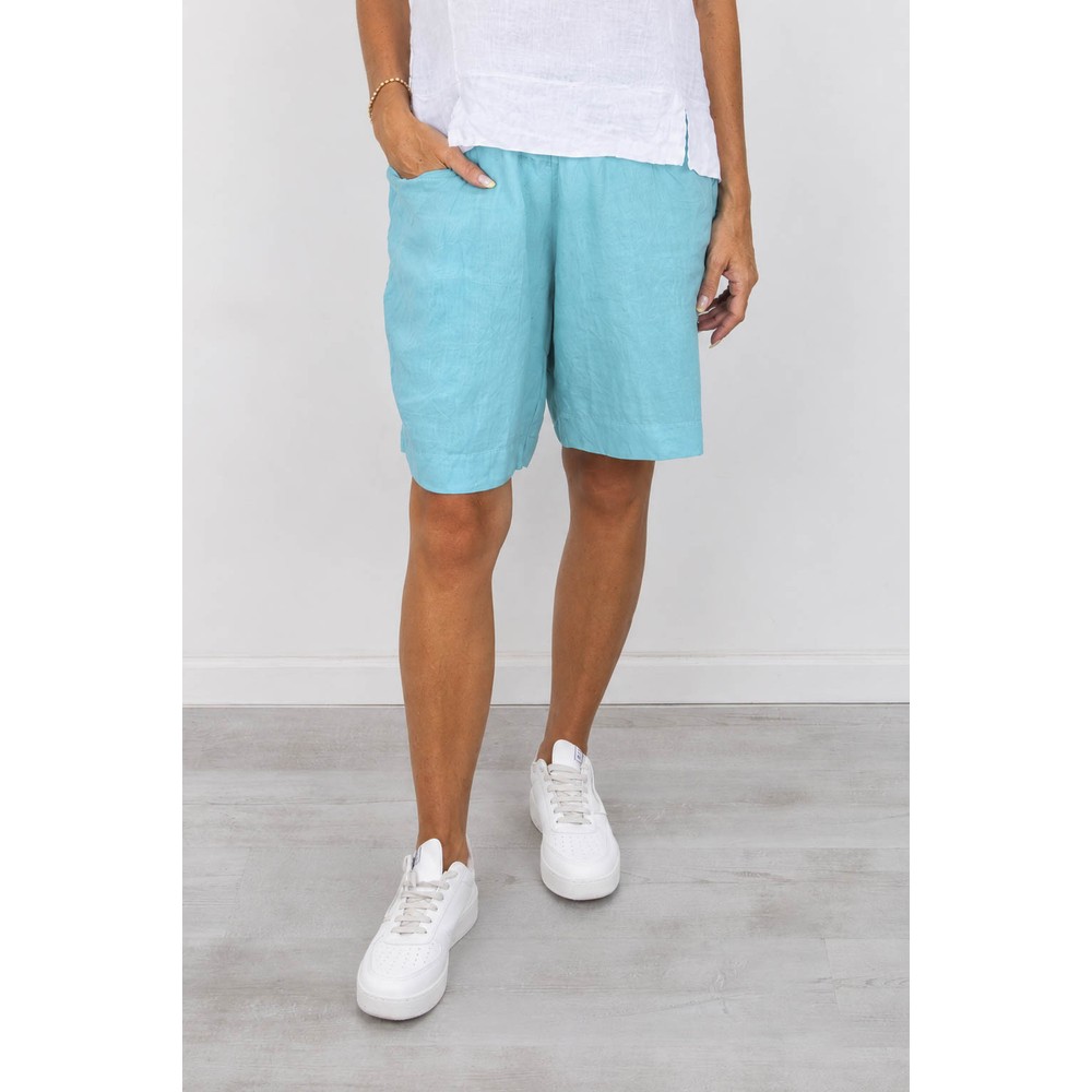 Amazing Woman Orla Turquoise Linen Shorts Turquoise