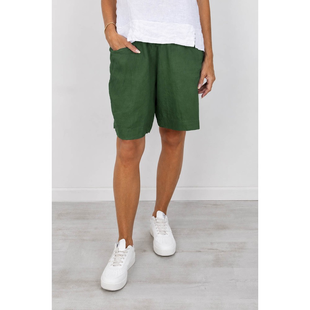 Amazing Woman Orla Linen Verde Shorts Verde