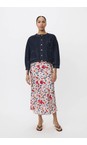 Masai Clothing Poinsettia Solviera Print Satin Skirt  