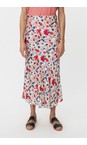 Masai Clothing Poinsettia Solviera Print Satin Skirt  