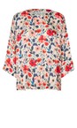 Masai Clothing Poinsettia Becca Poinsettia Print Satin Top  