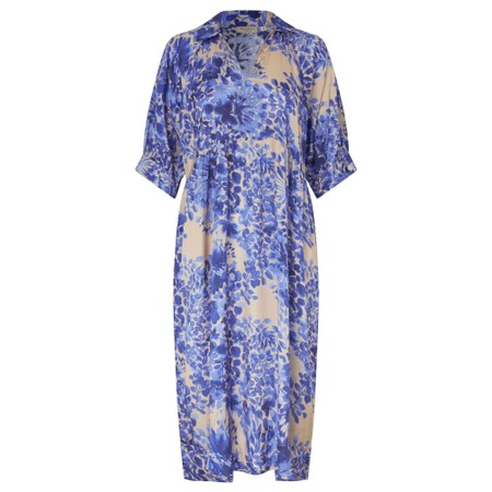 Masai Clothing Nirevyn Medieval Blue Print Dress - Blue