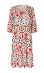 Masai Clothing Poinsettia Nette Poinsettia Print Satin Dress  