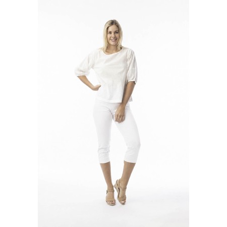 Orientique White Bangalene Capri Trouser - White