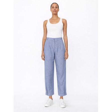 Masai Clothing MaPunna Stonewash Linen Trouser - Blue