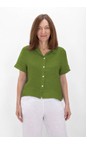 Amazing Woman Asparagus Marilyn Asparagus Boxy Linen Shirt  