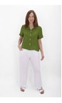 Amazing Woman Asparagus Marilyn Asparagus Boxy Linen Shirt  