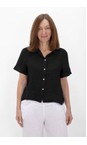 Amazing Woman Black  Marilyn Black Boxy Linen Shirt  