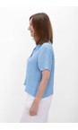 Amazing Woman Blue Marilyn Blue Boxy Linen Shirt  