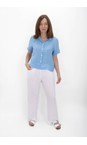 Amazing Woman Blue Marilyn Blue Boxy Linen Shirt  