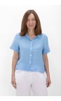 Amazing Woman Blue Marilyn Blue Boxy Linen Shirt  
