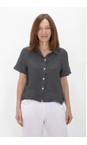 Amazing Woman Charcoal Marilyn Charcoal Boxy Linen Shirt  