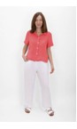 Amazing Woman Coral Marilyn Coral Boxy Linen Shirt  