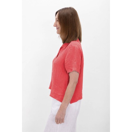 Amazing Woman Marilyn Coral Boxy Linen Shirt - Orange