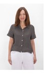 Amazing Woman Dark Mud Marilyn Dark Mud Boxy Linen Shirt  