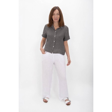 Amazing Woman Marilyn Dark Mud Boxy Linen Shirt - Beige