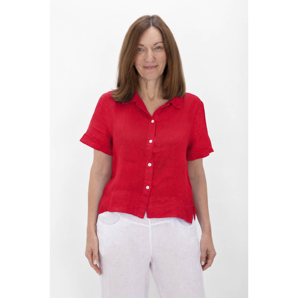 Amazing Woman Marilyn Fragola Boxy Linen Shirt Fragola